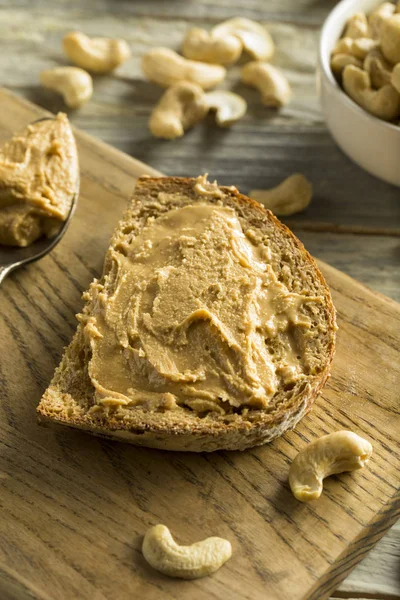 Hausgemachte Cashew-Erdnussbutter — Stockfoto