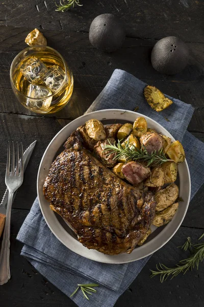 Homemade Steak Potatoes and Whiskey