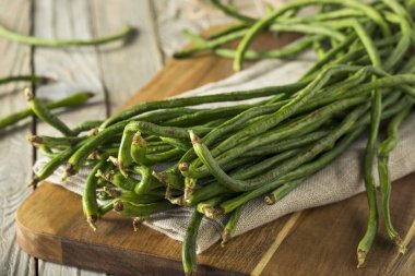 Raw Green Organic Chinese Long Beans clipart