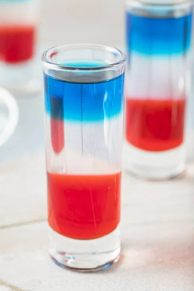 Patriotic Red White and Blue Shots — Stock Photo, Image