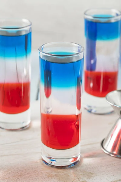 Patriotic Red White and Blue Shots — Stock Photo, Image