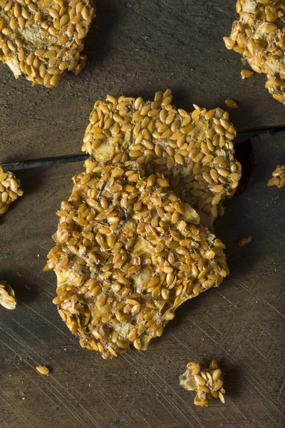 Biscoitos de semente de linho caseiro saudável — Fotografia de Stock