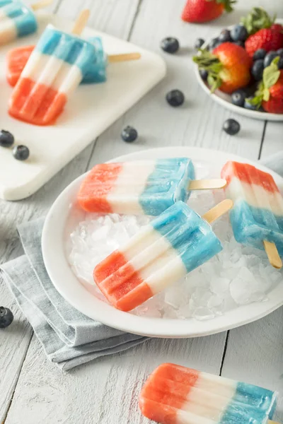 Patriotic Red White Blue Popsicles