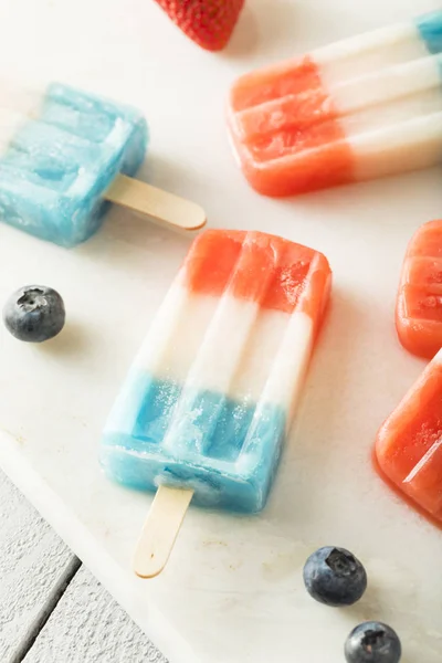 Patriotic Red White Blue Popsicles