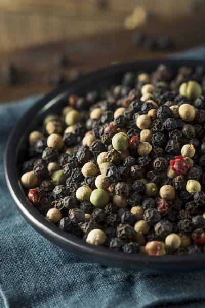 Peppercorns orgânicos mistos crus — Fotografia de Stock