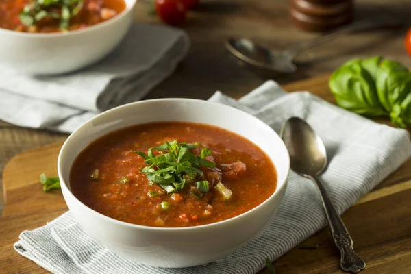 Sup Gazpacho Menyegarkan Dingin — Stok Foto