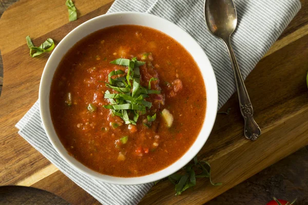 Studený osvěžující polévka Gaspacho — Stock fotografie