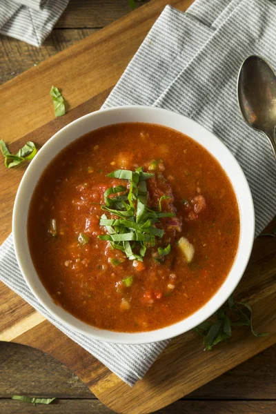 Zimne, orzeźwiające zupa Gazpacho — Zdjęcie stockowe