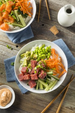 Ham organik Ahi Tuna Poke kase