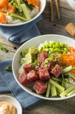 Ham organik Ahi Tuna Poke kase