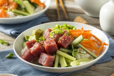 Ham organik Ahi Tuna Poke kase