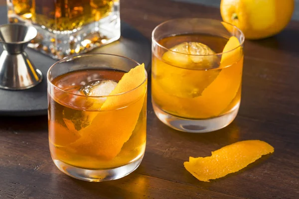 Homemade Boozy Old Fashioned Cocktail — Stock Photo, Image