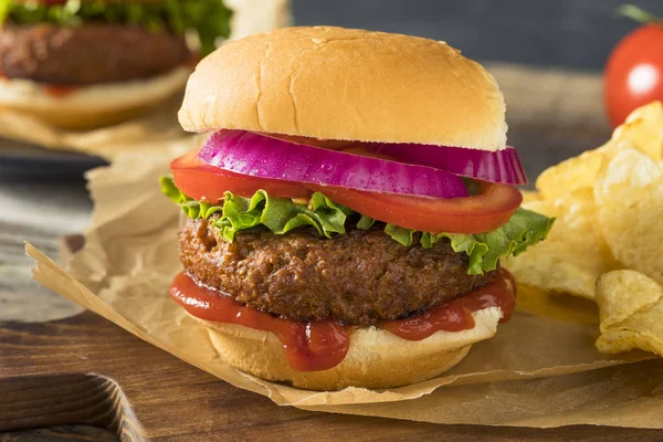 Zdravá Veganská Vegetariánská masa zdarma Burger — Stock fotografie