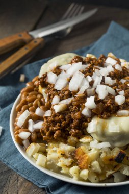 Sağlıksız ev yapımı sığır çöp çöp plaka