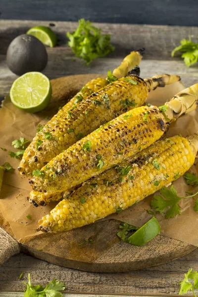 Barbecued Homemade Elote Mexican Street Corn — Stock Photo, Image