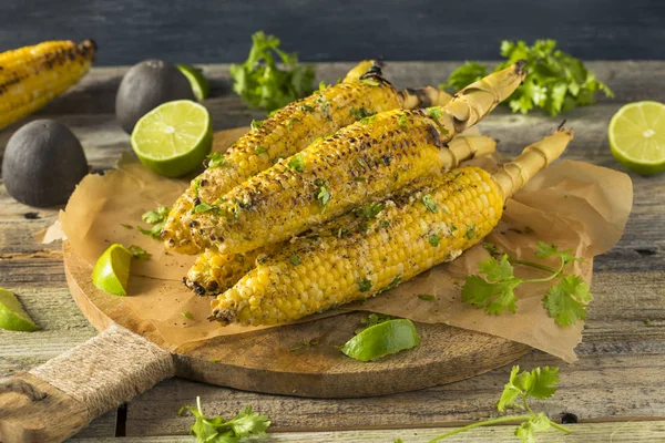 Churrasco caseiro Elote Mexican Street Corn — Fotografia de Stock