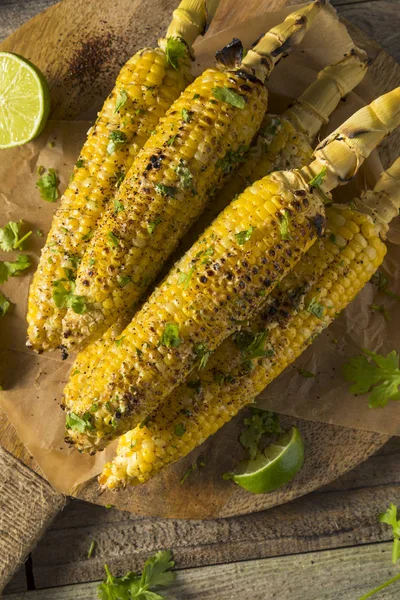 Barbecued Homemade Elote Mexican Street Corn — Stock Photo, Image