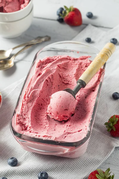 ไอศกรีมเบอร์รี่โฮมเมดหวาน — ภาพถ่ายสต็อก