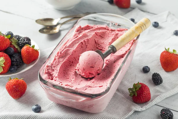 Sweet Homemade Berry Ice Cream — Stock Photo, Image