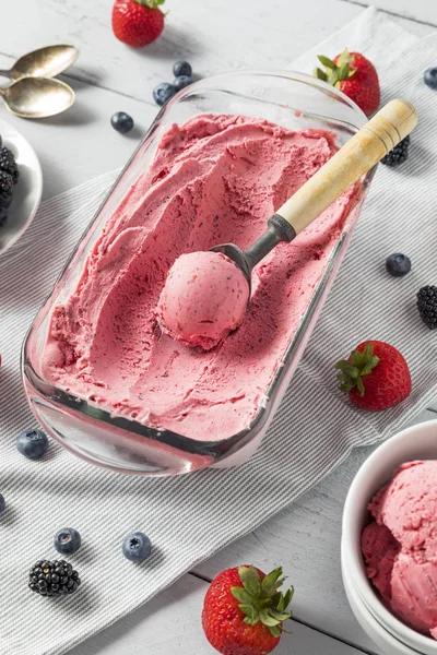 Sweet Homemade Berry Ice Cream — Stock Photo, Image