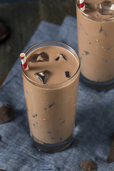 Cold Refreshing Iced Hot Chocolate Milk — Stock Photo, Image