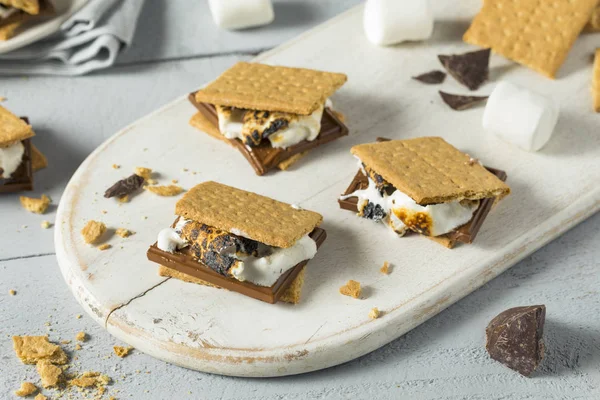 Tatlı ev yapımı çikolata Smores tatlı — Stok fotoğraf