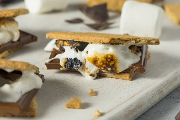 Tatlı ev yapımı çikolata Smores tatlı — Stok fotoğraf