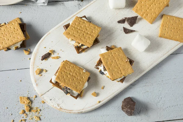 Tatlı ev yapımı çikolata Smores tatlı — Stok fotoğraf