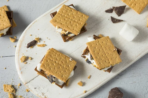 Tatlı ev yapımı çikolata Smores tatlı — Stok fotoğraf