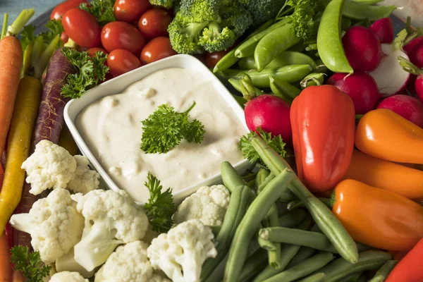 Raw Refreshing Vegetable Crudites Plate — Stock Photo, Image