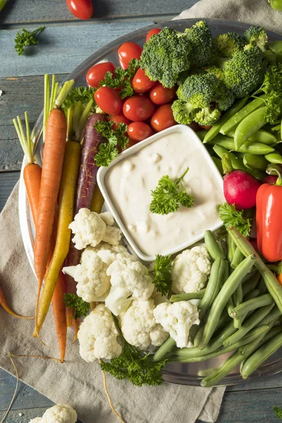 Raw Refreshing Vegetable Crudites Plate — Stock Photo, Image