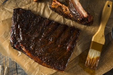 Homemade Smoked Barbecue St. Louis Style Pork Ribs clipart