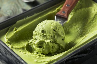 Ev yapımı konservesi çay Matcha dondurma