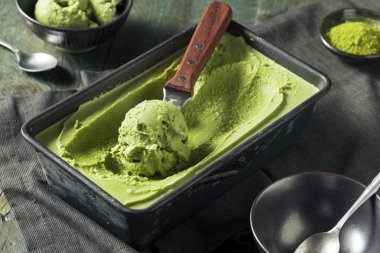 Ev yapımı konservesi çay Matcha dondurma