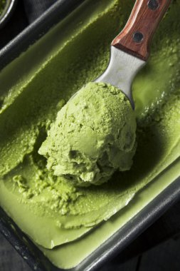 Ev yapımı konservesi çay Matcha dondurma