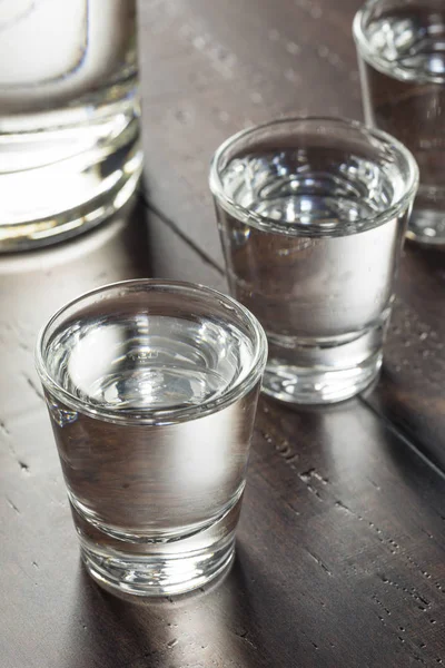 Clear Alcoholic Russian Vodka Shots — Stock Photo, Image