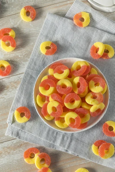 Sweet Sugary Peach Gummy Candy Rings