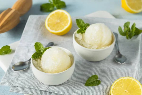 만든 노란색 레몬 이탈리아 얼음 — 스톡 사진