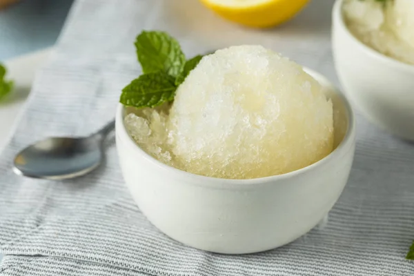 만든 노란색 레몬 이탈리아 얼음 — 스톡 사진