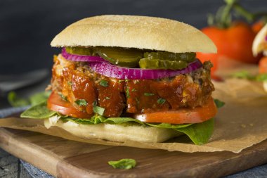 Ev yapımı lezzetli köfte sandviç