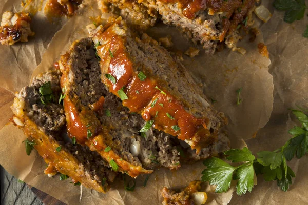 Zelfgemaakte Savory Gekruide Meatloaf — Stockfoto