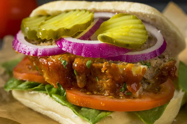 Zelfgemaakte hartige Meatloaf Sandwich — Stockfoto