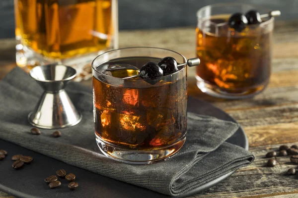 Homemade Boozy Coffee Old Fashioned — Stock Photo, Image