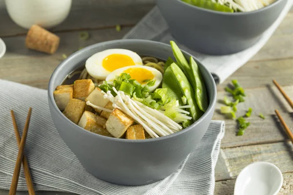 Homemade Japanese Vegan Tofu Ramen Noodles — Stock Photo, Image