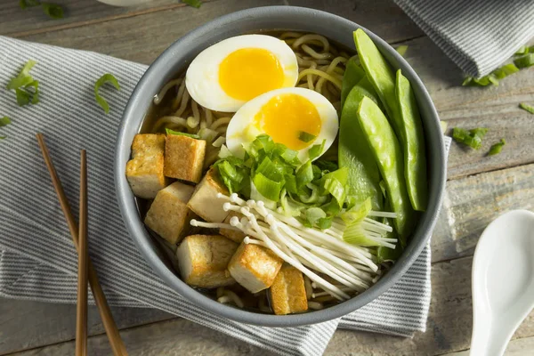Homemade Japanese Vegan Tofu Ramen Noodles — Stock Photo, Image