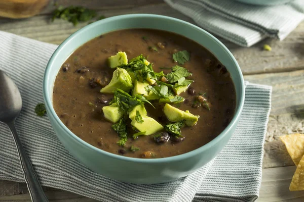 Fresh Homemade Black Bean Soup — Stock Photo, Image