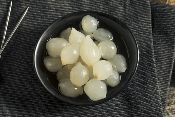 Organic Pickled White Cocktail Onions — Stock Photo, Image