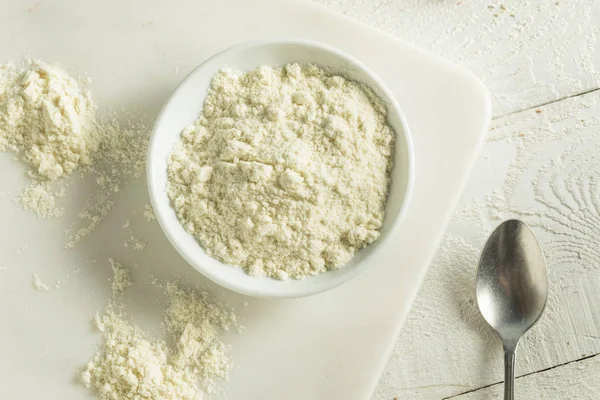 Organiczne białka wanilia biały proszek — Zdjęcie stockowe