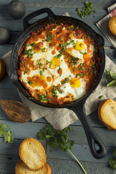 Yumurta ile ev yapımı şımarık Shakshuka