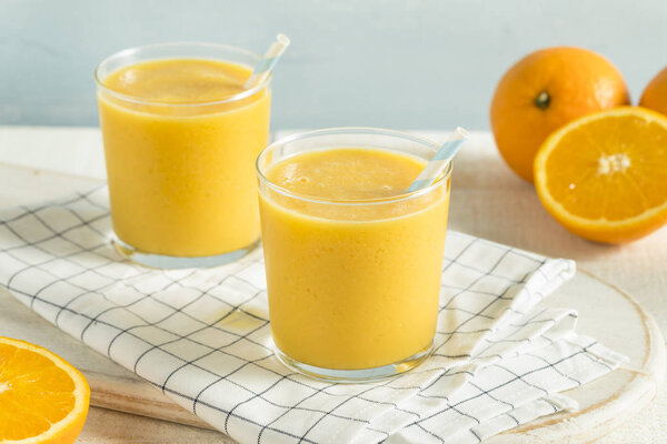 Sweet Homemade Orange Smoothie Milkshake
